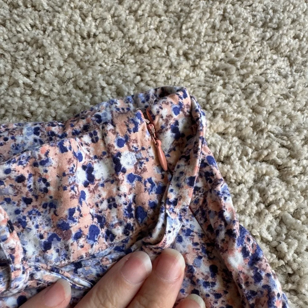 Concepts New York Women’s Pink/Blue Floral Zip Up Skirt with Tie Belt L EUC